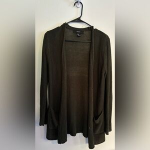 Forever 21. Dark Green Knit Cardigan.